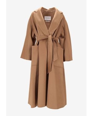 Max Mara Ludmilla Belted Wool Coat - Brown
