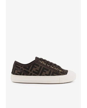 Fendi Domino Ff Jacquard Sneakers - Black