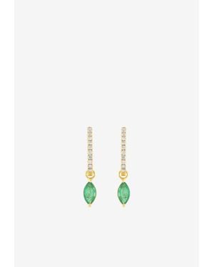 Djihan Diamond Hoop Earrings - White