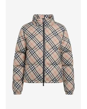 Burberry Ambleside Check Down Jacket - White