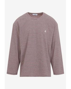 Jil Sander Striped Long-Sleeved T-Shirt - Purple