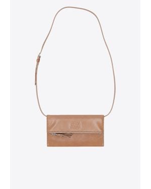 Miu Miu Embossed Logo Clutch Bag - White