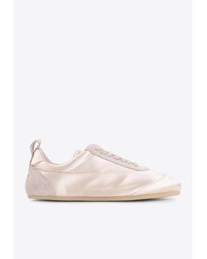 Jil Sander Etage Satin And Suede Low-Top Sneakers - Pink