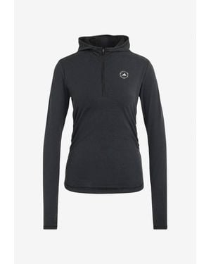 adidas By Stella McCartney Long-Sleeved Hooded T-Shirt - Blue