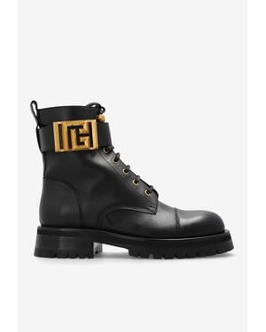 Balmain Romy Leather Ankle Boots - Black