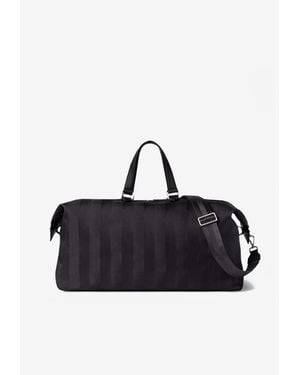 Fendi Lui 48 Pequin Striped Duffle Bag - Black