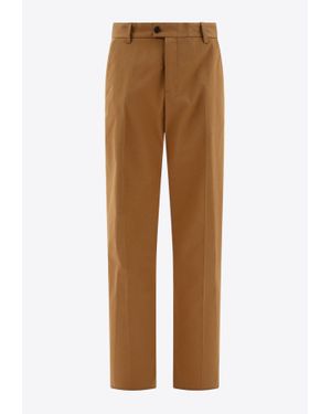 McQueen Tailored Straight Trousers - Brown
