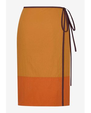 Saint Laurent Mid-Rise Wrap Skirt - Orange