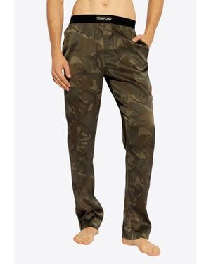 Tom Ford Silk Military Camo Pyjama Pants - Green