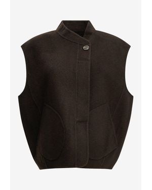 Soeur Double-Faced Wool Vest - Black