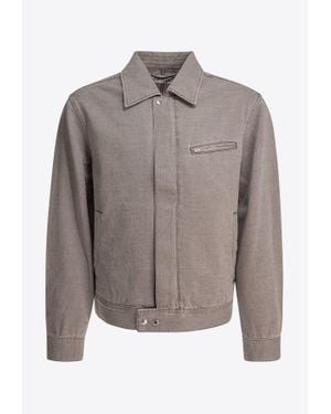 Our Legacy Bank Coated Denim Zip-Up Hoodie in Gray for Men