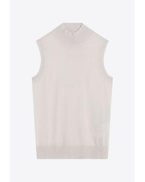 Max Mara Slalom Turtleneck Wool Knit Top - White