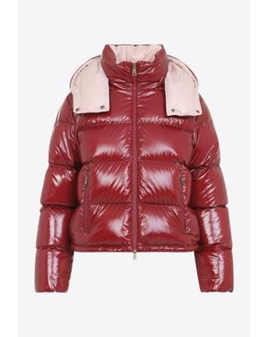 Moncler Niveole Cropped Puffer Jacket - Red