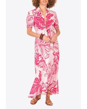 Poupette Eren Floral Midi Dress - Pink