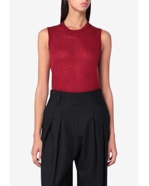6397 Semi-Sheer Tank Top - Red