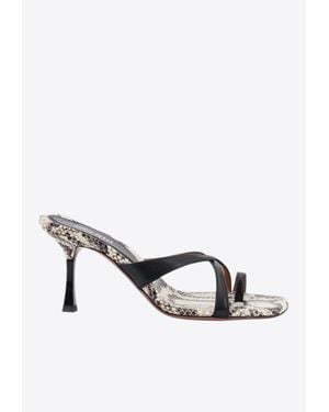 Paris Texas Lorena 80 Python Leather Sandals - White