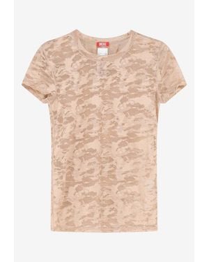 DIESEL Printed Crewneck T-Shirt - Natural