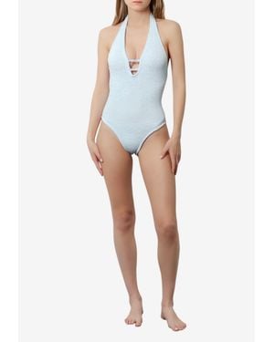 Hunza G Adriana Crinkled One-Piece Swimsuit - White
