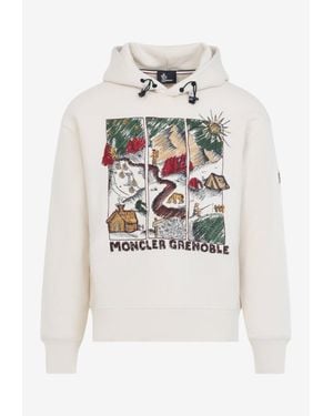 Moncler Graphic Print Hooded Sweatshirt - White