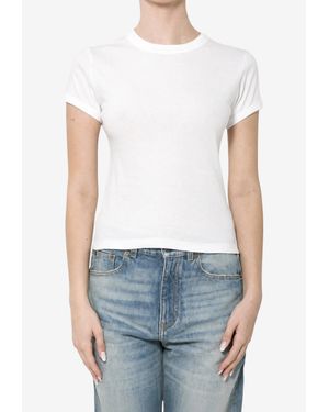 Saint Laurent Cassandre Crewneck T-Shirt - White