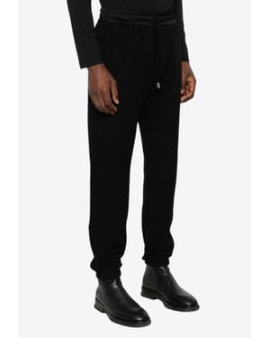 Saint Laurent Logo Embroidered Track Pants - Black