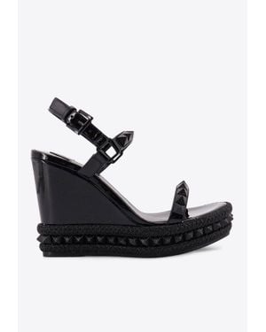 Christian Louboutin Pyraclou 110 Studded Wedge Sandals - Black