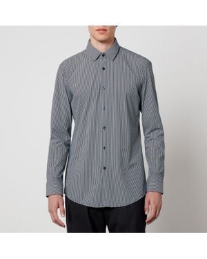 BOSS P-Hank-S Checked Jersey Shirt - Gray