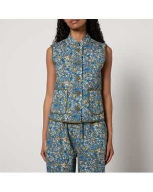 Lolly's Laundry Cairo Floral-Print Quilted Cotton Vest - Blue