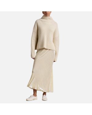Polo Ralph Lauren Velour Pencil Skirt - Natural