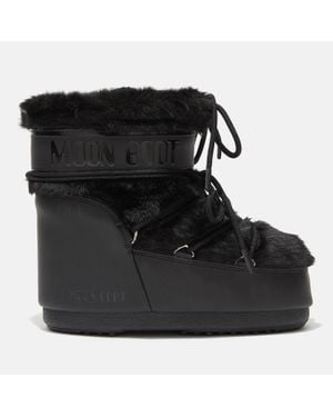 Moon Boot Icon Faux Fur Low Boots - Black