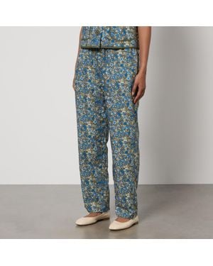 Lolly's Laundry Bill Floral-Print Cotton Trousers - Blue