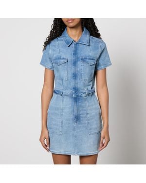 GOOD AMERICAN Fit For Success Stretch-Denim Mini Dress - Blue