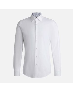 BOSS Hank-Kent Cotton-Blend Shirt - White