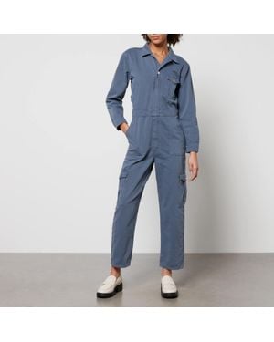 seventy + mochi Indie Herringbone Denim Jumpsuit - Blue