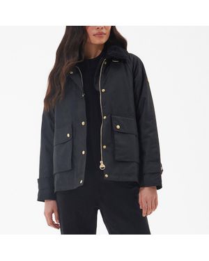 Barbour Aprila Waxed-Cotton Jacket - Black