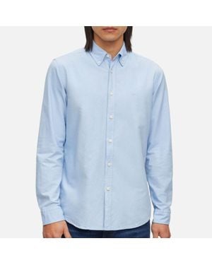 BOSS Boss Rickert Cotton-Poplin Shirt - Blue