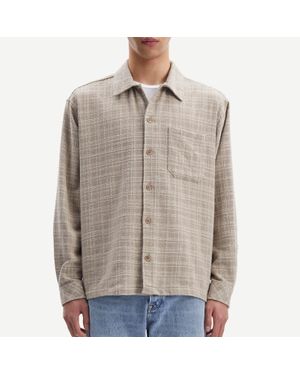 Samsøe & Samsøe Castor Cotton-Blend Flannel Shirt - Brown