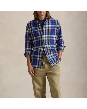 Polo Ralph Lauren Custom Fit Oxford Checked Shirt - Blue
