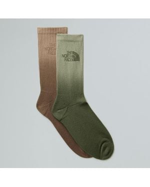 The North Face Everyday Dip-Dye Crew Socks Bark Mist-Slate Moss-Mocha-Mushroom - Green