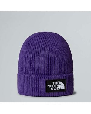 The North Face Tnf Logo Box Cuffed Beanie - Purple