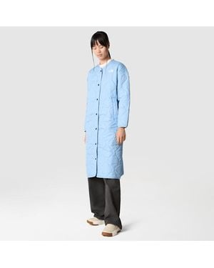 The North Face Ampato Quilted Long Jacket Steel - Blue