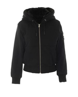 Moose Knuckles Felpa Con Cappuccio Zip Classic Bunny - Nero