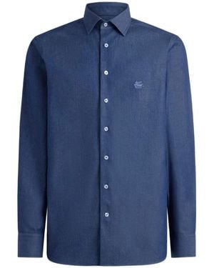 Etro Shirt Roma Logo - Blu