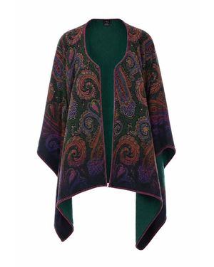 Etro Mantella Reversibile Verde - Nero