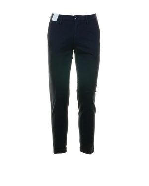 Re-hash Pantaloni Chino Blu Con Risvolto