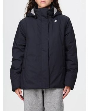 K-Way Giacca Imbottita Con Cappuccio Nera - Blu