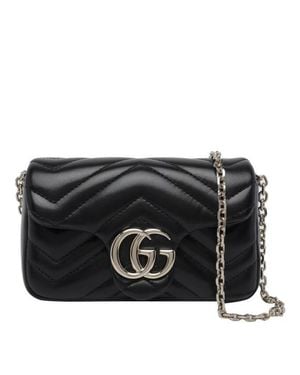 Gucci Borsa A Tracolla Nera Gg Marmont - Nero