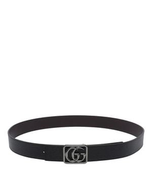 Gucci Cintura Reversibile Gg Marmont - Nero