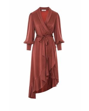 Zimmermann Abito Midi Avvolgente - Rosso
