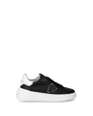 Philippe Model Sneaker Bassa Tres Temple Low Nera E Bianca - Bianco